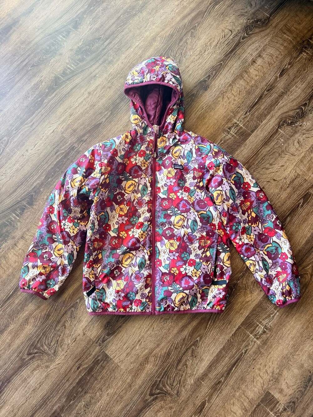 Patagonia Reversible Hooded Jacket Floral Multicolor Kids